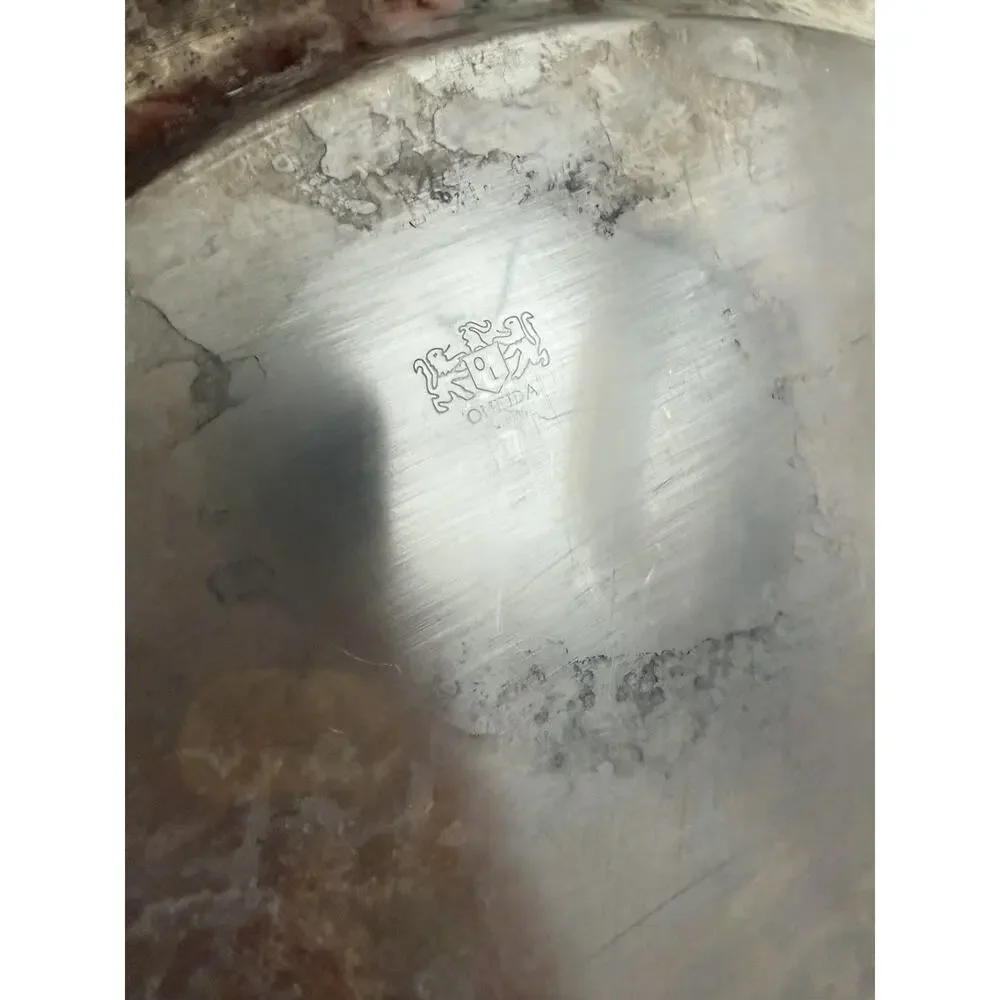 Vintage Oneida 12” Round Serving Tray Georgian Scroll Ornate Silver Tray